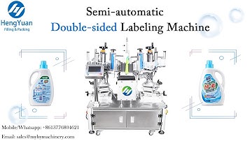 Detergent Flat Bottles Semi-automatic Double-sided Labeling Machine