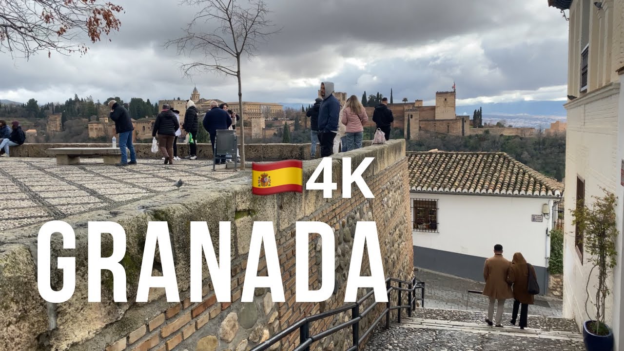 🇪🇸Granada en 4K | Paseo Relajante por el Albaicín: San Nicolás, Huerta de Carlos y Puerta Elvira