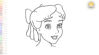 Wendy Darling drawing video from Peter Pan | Adventure drawings | How to draw Wendy step by step