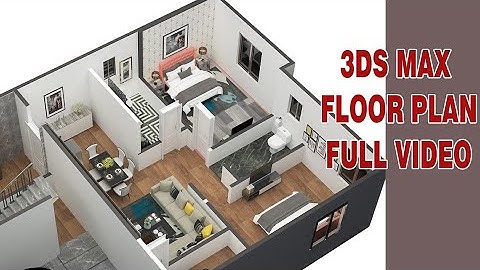3DS MAX FLOOR 3D PLAN FULL TUTORIAL VIDEO LIGHTING RENDER SETTING..