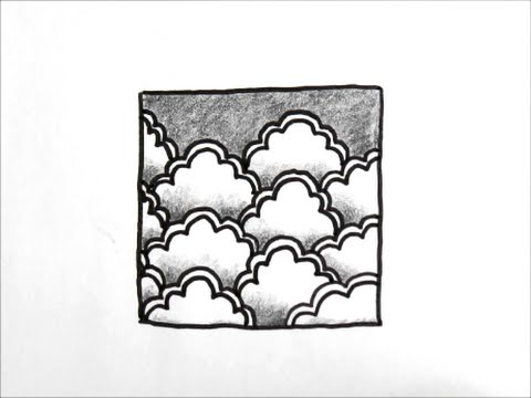 だれでも描ける 線画アート 雲と空 ゼンタングル How To Draw Zentangle Youtube