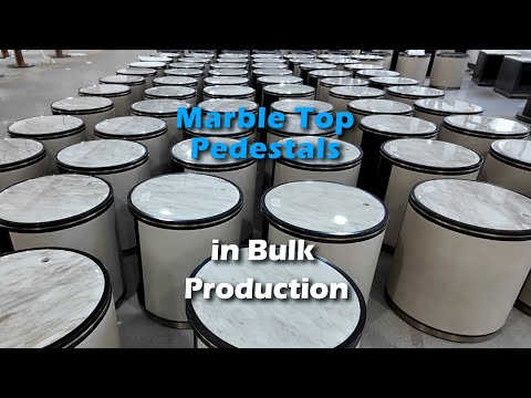 Behind the Scenes | Bulk Production of Luxury Marble Top Pedestals video thumbnail
