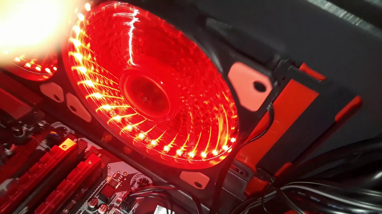 Red LED 120mm Fan from Ebay Review - YouTube
