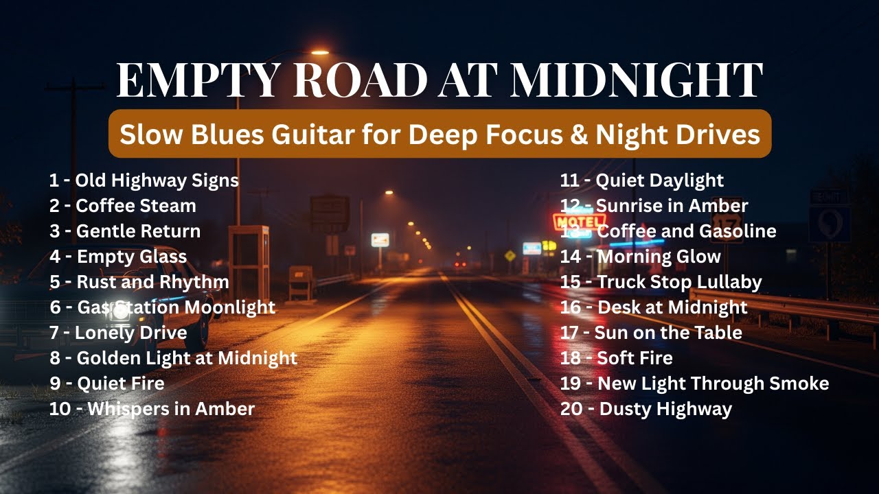 Empty Road at Midnight 🚗 | Slow Blues Guitar for Deep Focus & Night Drives