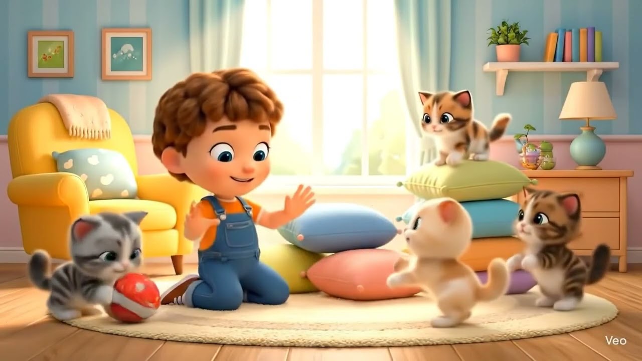 Curly Boy and the Kittens – A Joyful Cartoon Adventure for Kids 