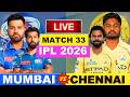 Live CSK Vs MI CSK Bat Match IPL Score | Live Cricket Match Today | MI Vs MI live 1st innings