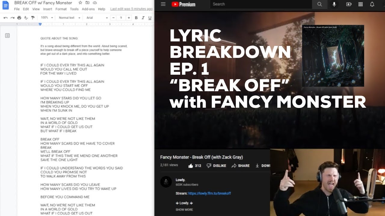Guarda Lyric Breakdown | Ep. 1 "Break Off" with Fancy Monster su YouTube Guarda Lyric Breakdown | Ep. 1 "Break Off" with Fancy Monster su YouTube