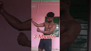 1Years Natural Transformation 💪 Hard workout 💪#fitness #motivation #ytshorts #short #viral