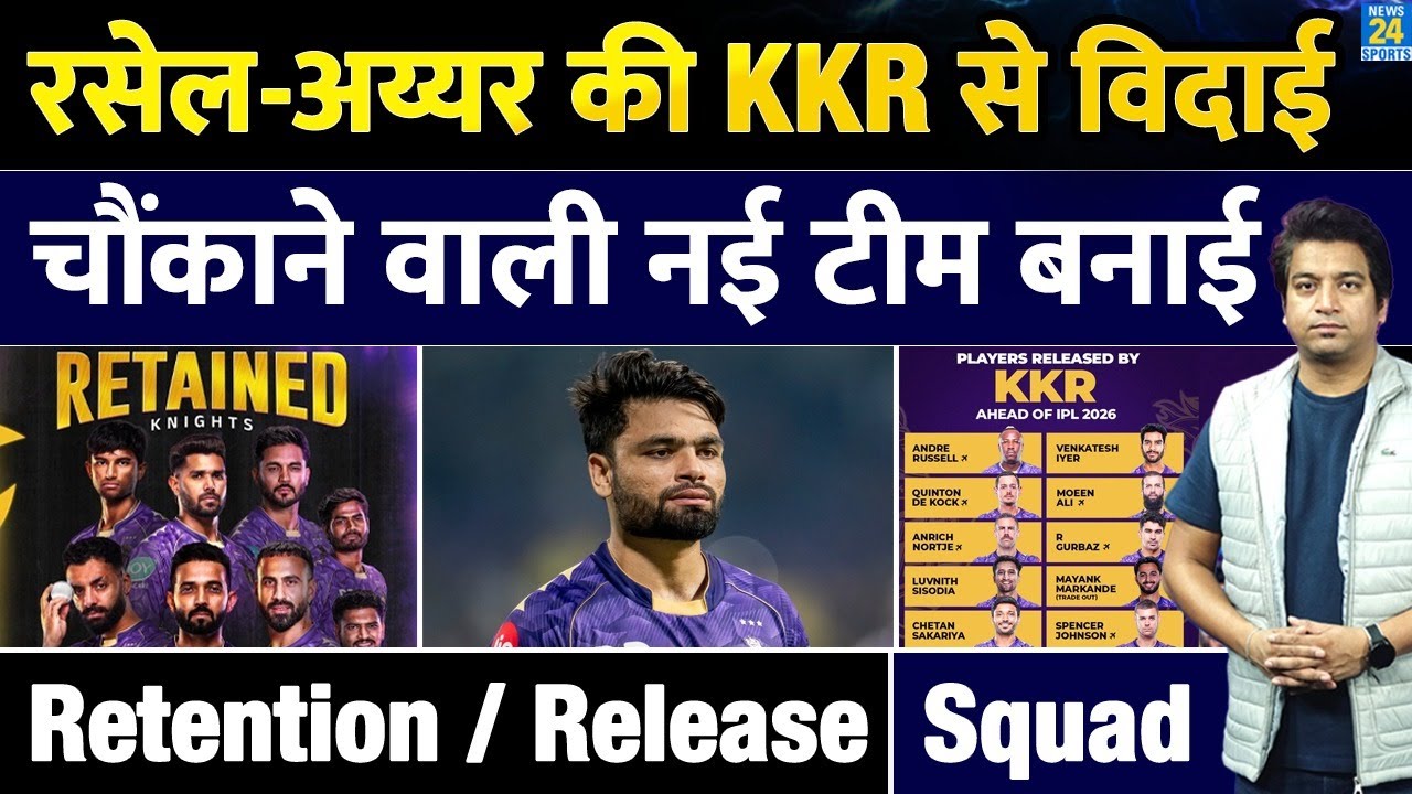 IPL KKR Retention Full List: Russell को क्यों हटाया| Venkatesh Iyer की विदाई| Full Squad List| 2026