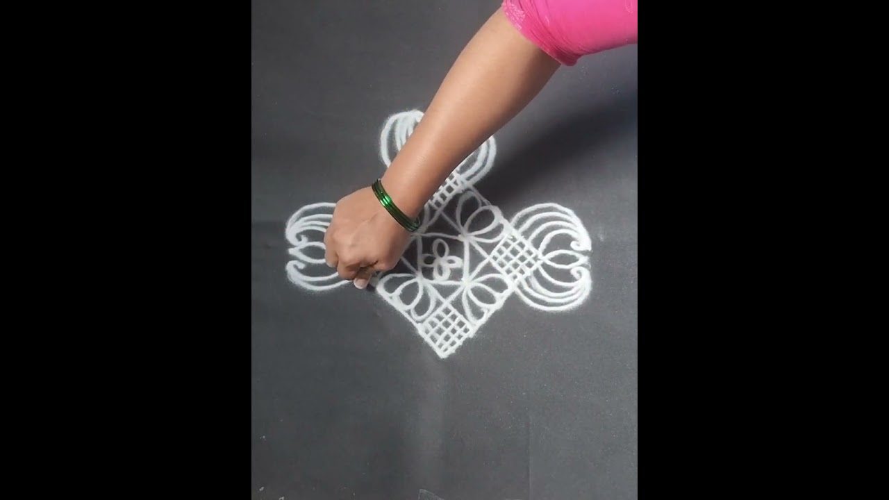 Traditional rangoli designs #4*2 dots rangoli #@crazy-colours31 