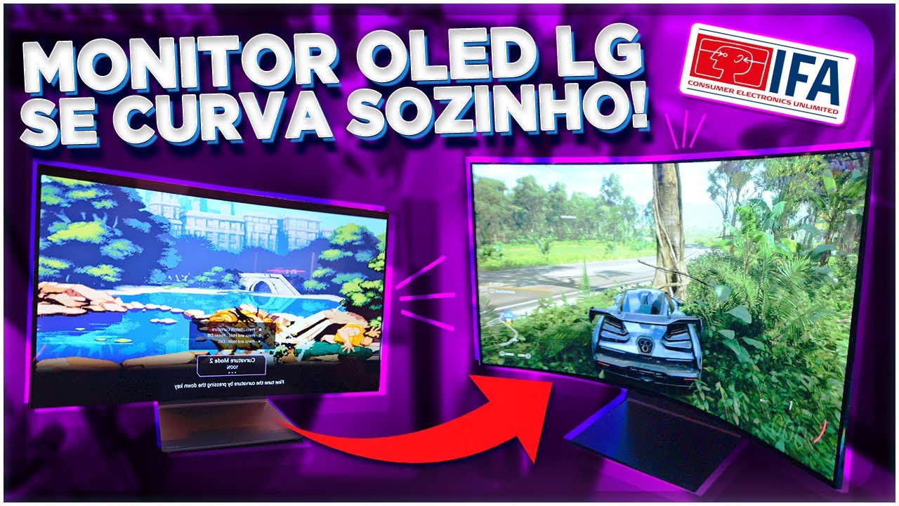 UM MONITOR QUE SE CURVA SOZINHO LG OLED FLEX YouTube