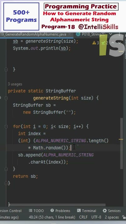 [Beginners] How to Generate Random Alphanumeric String in Java #Shorts ...