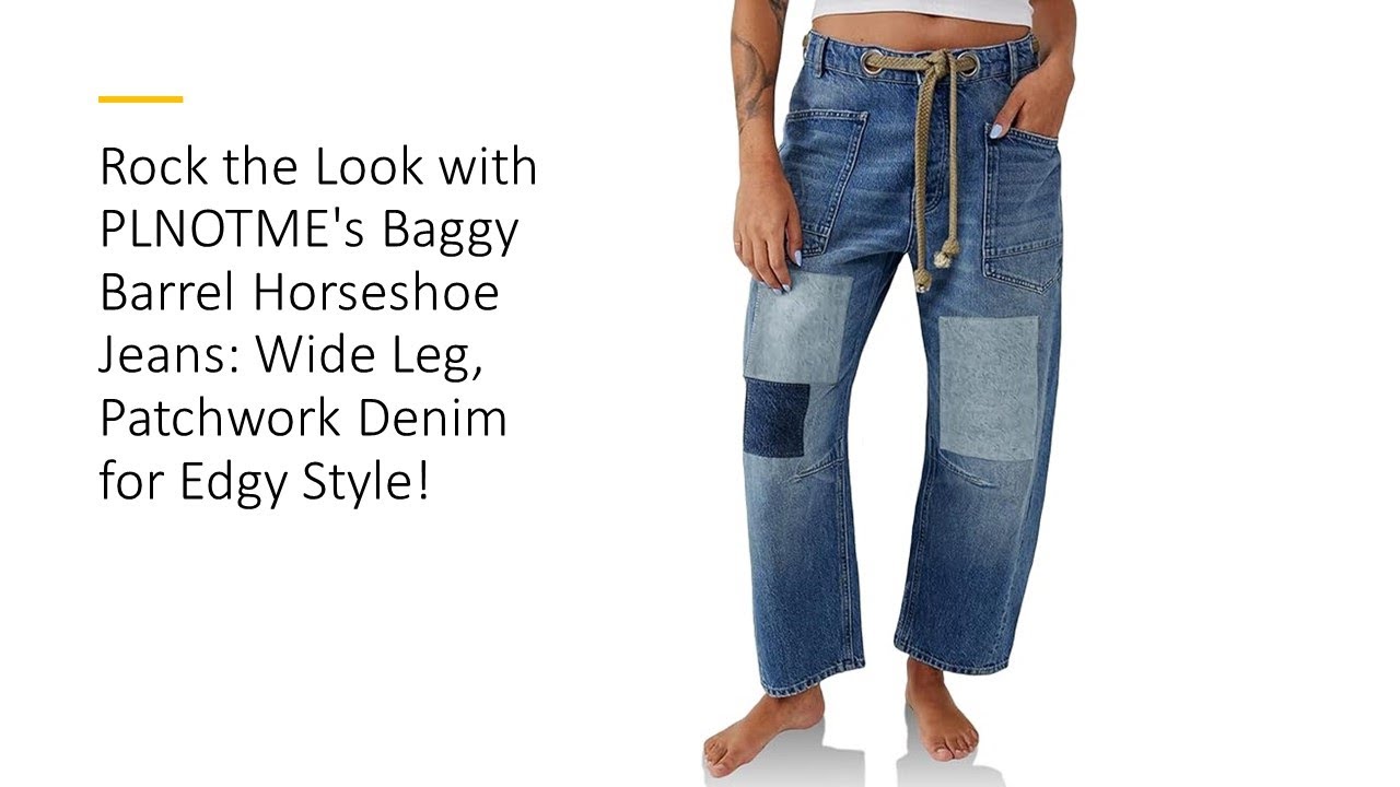 Horseshoe Paneled Side Patchwork Design Jeans
