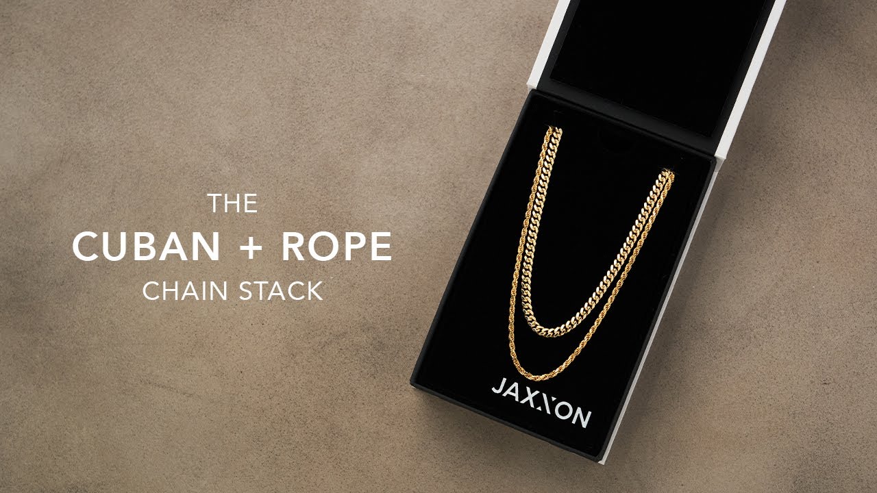 Men's Gold Cuban + Rope Chain Stack | Men's Jewelry Unboxing | JAXXON