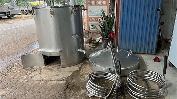Nồi Hơi Nấu Rượu bằng Củi nấu một mẻ 200kg gạo cực nhanh và hiện đại