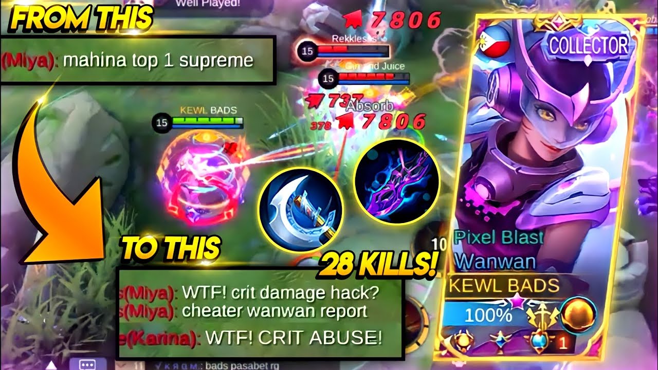 CRIT HACK BUILD! - THIS WILL MAKE WANWAN BACK TO META! - TOP GLOBAL WANWAN - MLBB