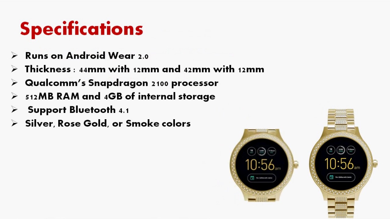 Fossil Q Venture and Q Explorist Android Wear 2.0 Smartwatches, Specifications, Price