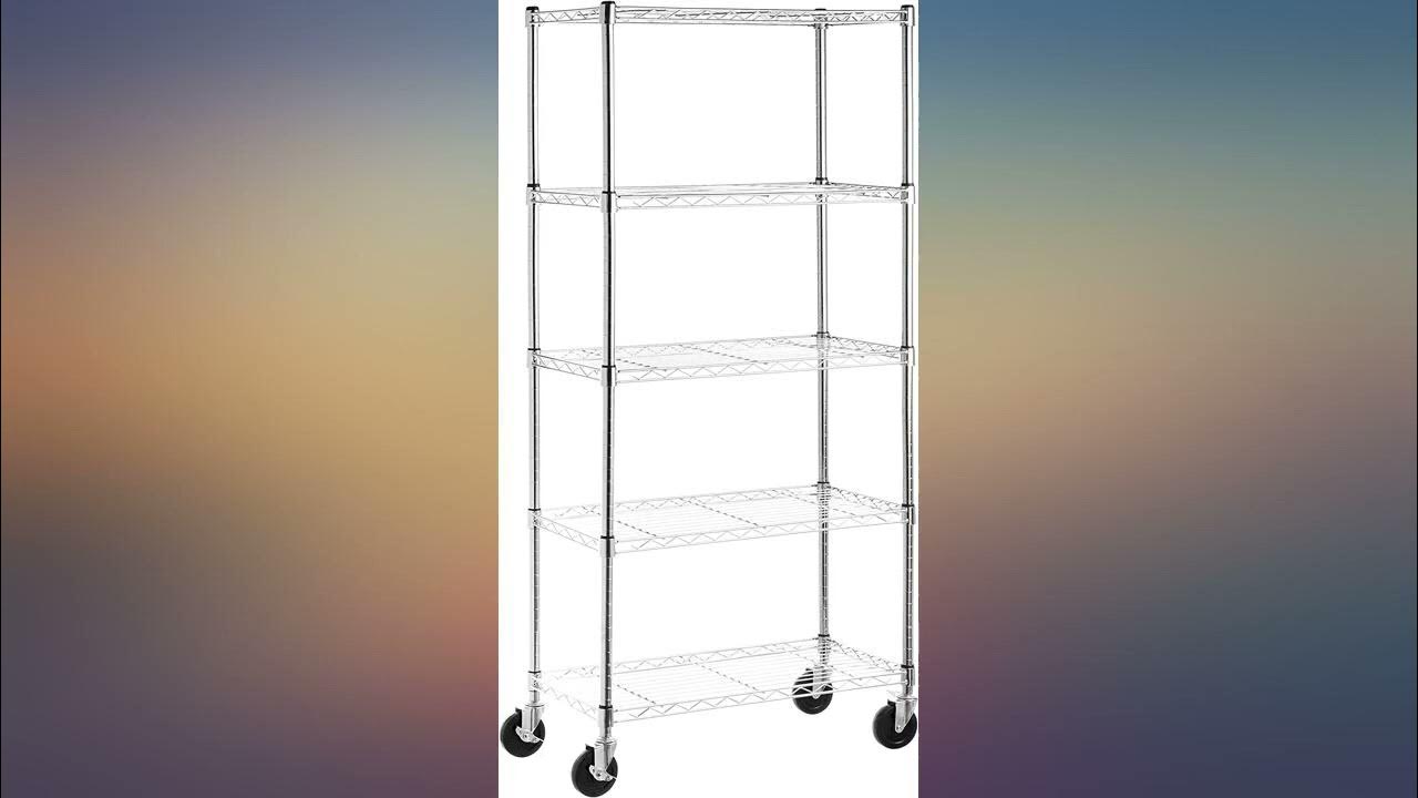 Amazon Basics 5Shelf Shelving Storage Unit on 4'' Wheel Casters