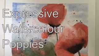 Loose Expressive Watercolour Poppies