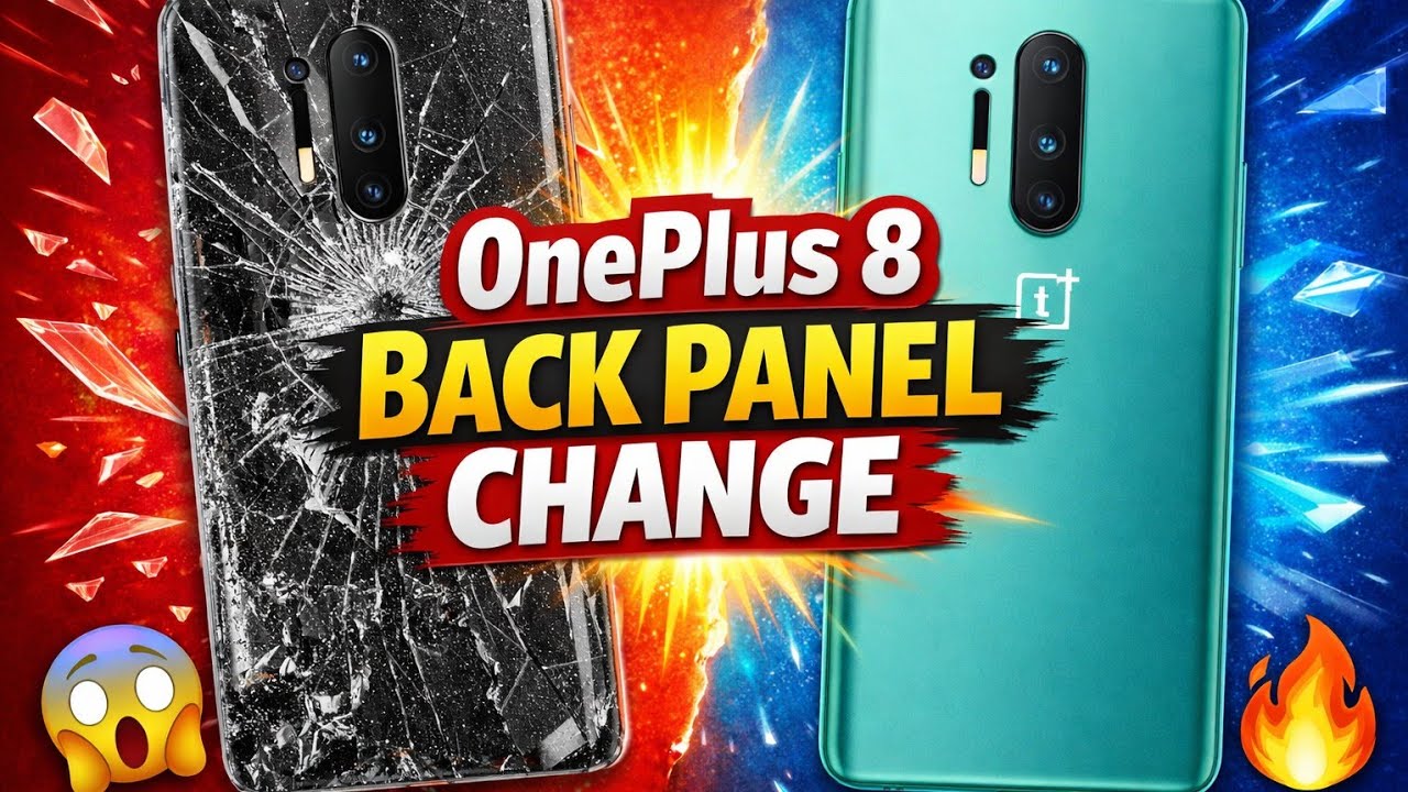 OnePlus 8 Back Panel Broken Replacement | Original Glass Change Step by Step 🔥