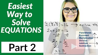 Solving Equations for Beginners - Part 2 - Multi Step Equations