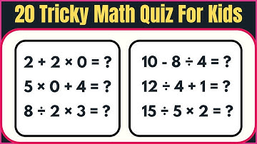 Math For Kids : Part 1 🧠 Can You Solve These 20 Tricky Math Quizzes? | IQ Test Hub
