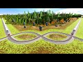 Four trains crazy crossing crazy railroad track  bumpy forked railroad tracktrainz simulator 2019