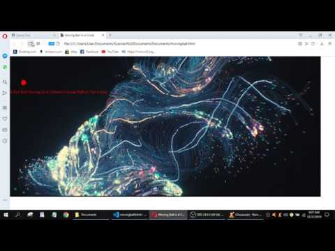 Moving  ball in circle using html, css, javascript,canvas element