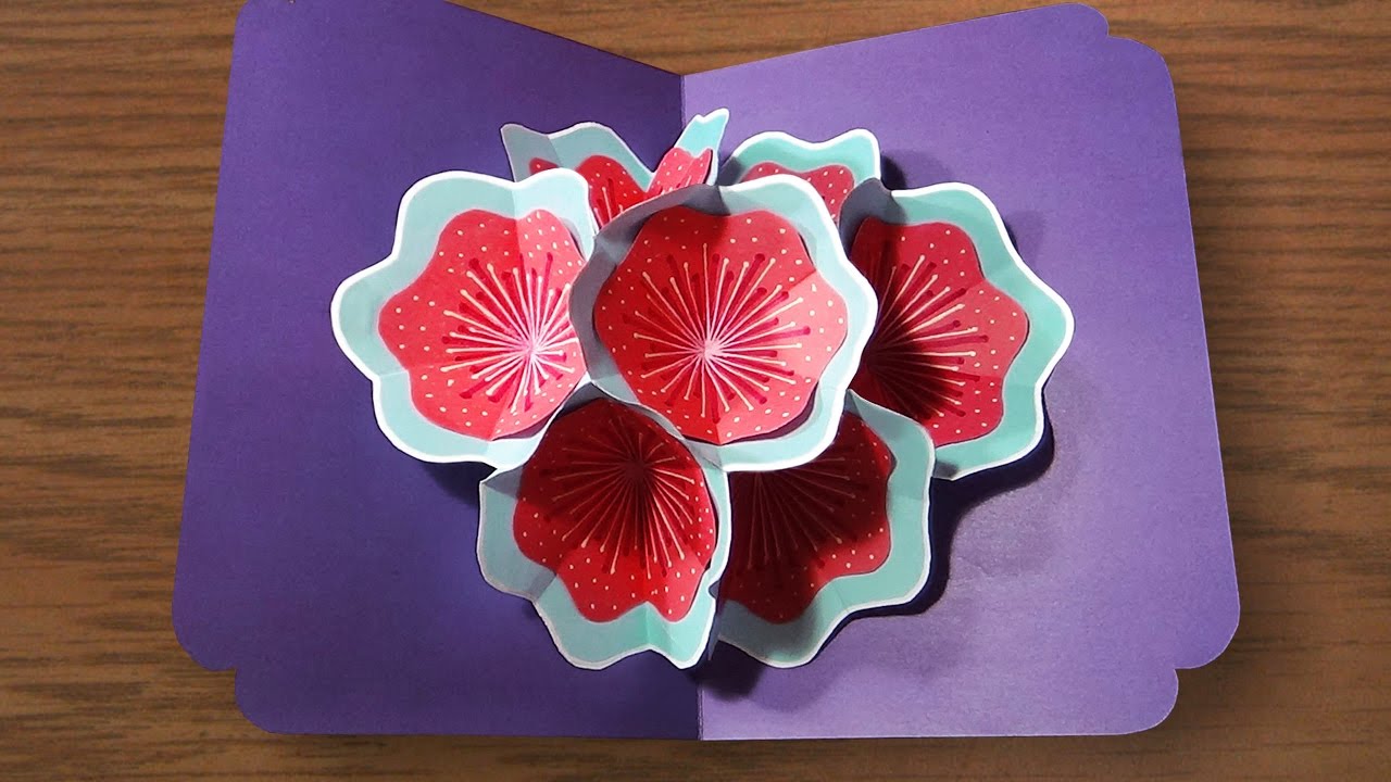 How To Make A 3d Flower Pop UP Card | Very Easy And Simple Steps ...