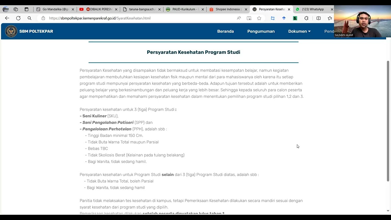BESOK PENGUMUMAN SBM POLTEKPAR INI NIH CARA CEK DAN SYARAT TES KESEHATAN UNTUK TAHAP SELANJUTNYA !!!