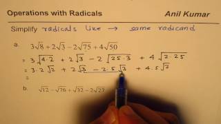 Add and Subtract Radical to Simplify Expressions with 4 Terms