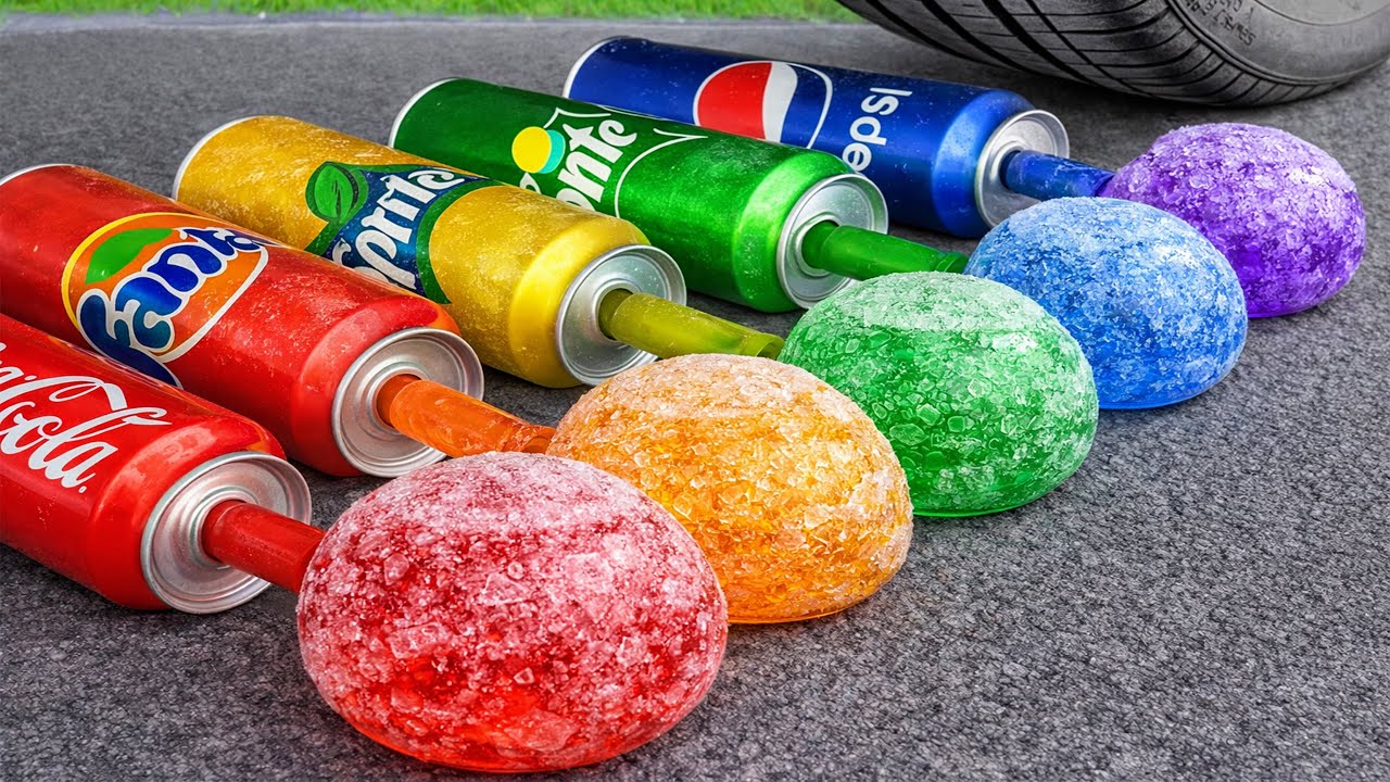 Crushing Experiments Video! &Car vs Crunchy Color Giant Toothpaste Balloons & Soft Things By Car