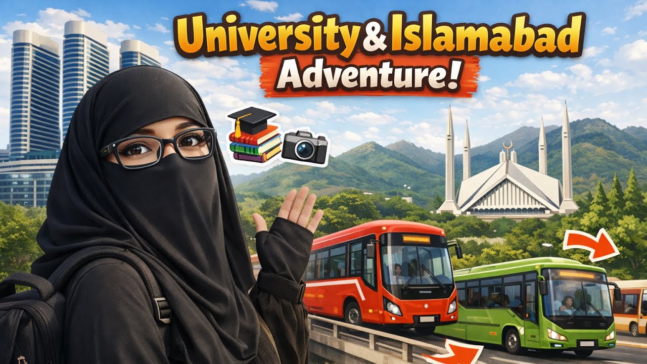 University & Islamabad Adventure! | Metro, Buses & Scenic Views🚎🏙️💗