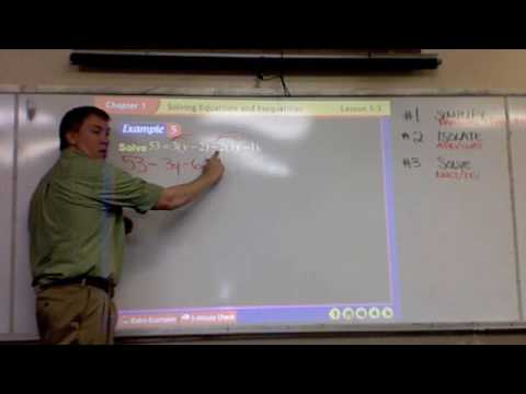Algebra 2 -- Lesson 1.3 -- Solving Equations - YouTube