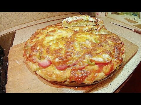Видео рецепт Быстрое тесто для пиццы без дрожжей 