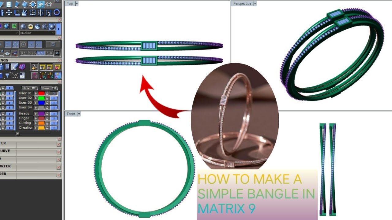 how to make a simple bangle in Matrix 9 @APjewelleryCAD 