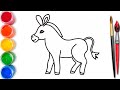 Bolalar uchun eshak rasmini chizish | Drawing a donkey for kids | Нарисование осел для детей