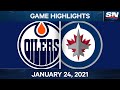 NHL Game Highlights | Oilers vs. Jets - Jan. 24, 2021