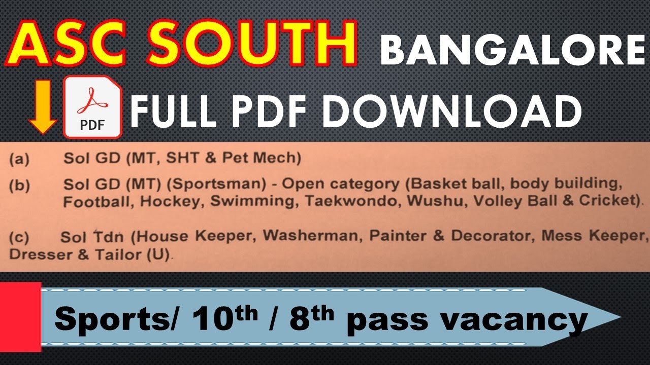 👈Full PDF ASC center south 2 atc bangalore relation bharti 2021