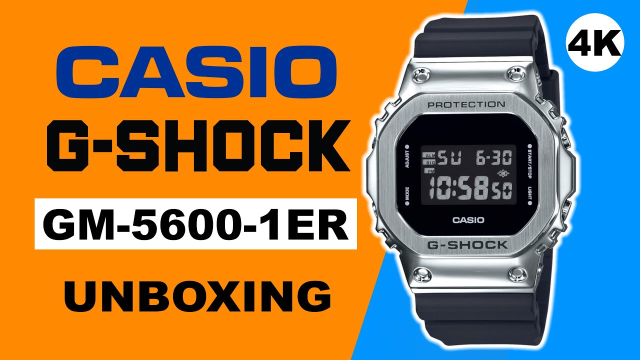 Casio G-Shock GM-5600-1ER Unboxing 4K - YouTube