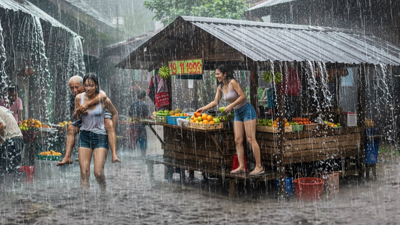 Шокирующий шторм в Индонезии! 🌧 Моя тихая деревня, пораженная Torrenental Rain & Thunder | Дождь