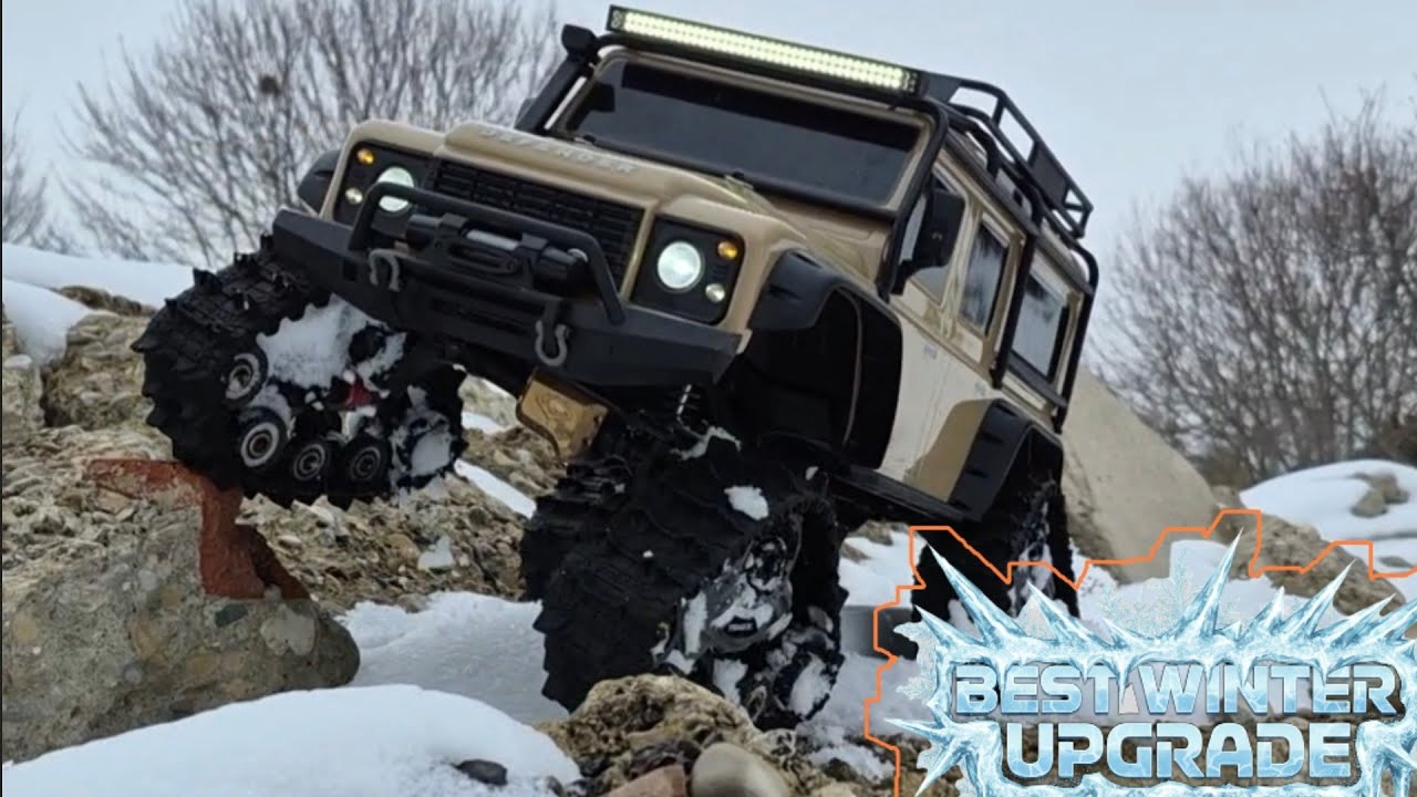 Обязательное обновление для езды по снегу! TRAXXAS Traxx! TRX4 Defender на заснеженной трассе в о...