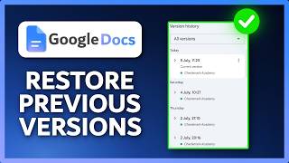 How to Restore Previous Version in Google Docs (Full Version History Guide)