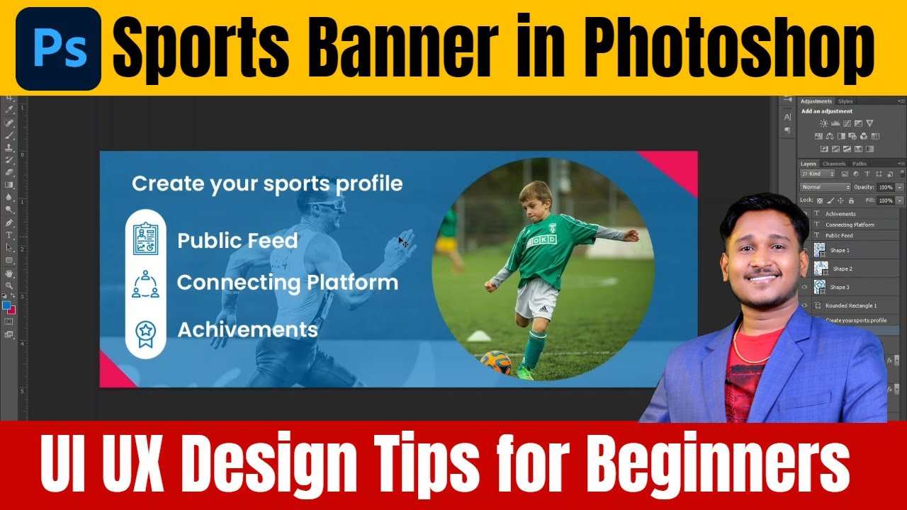 How to create web banner design in Photoshop | Day 04 UI UX Design ...