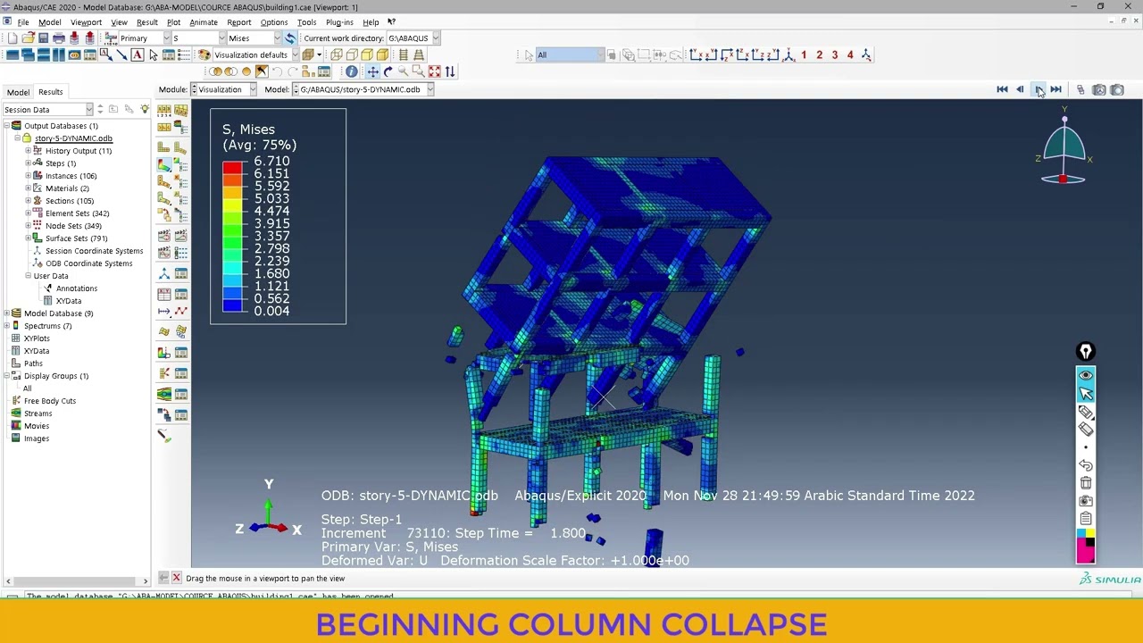 Progressive Collapse Simulation using Abaqus