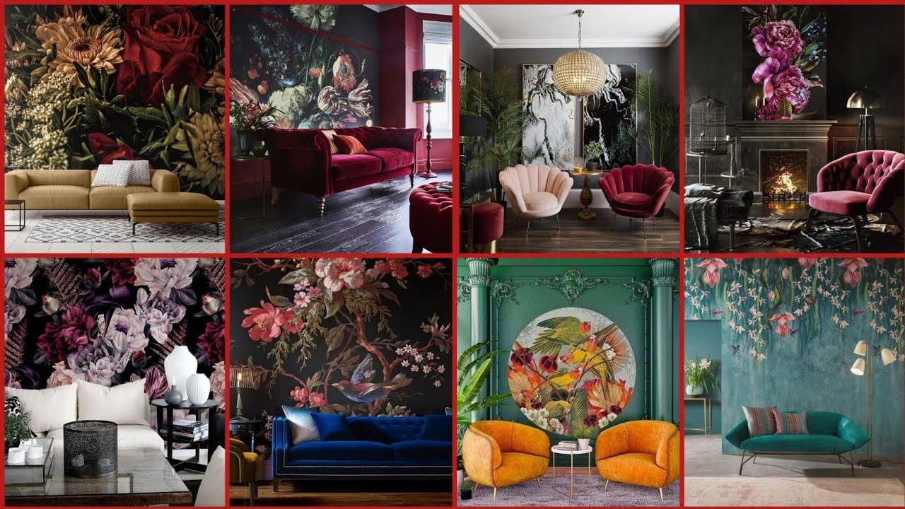 Beautiful elegant dark living room wallpaper designing ideas Best