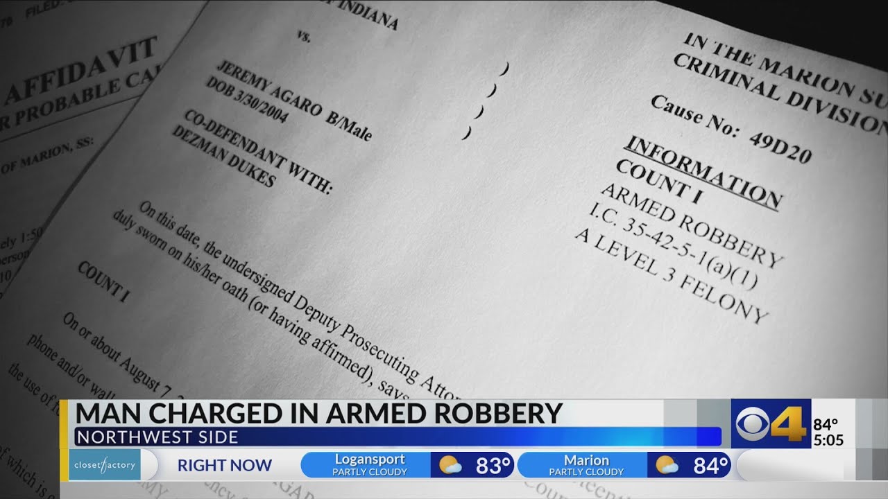 Indy man arrested and accused of committing an armed robbery - YouTube