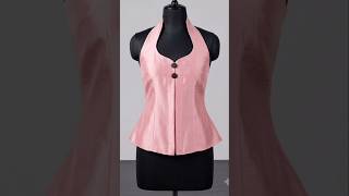 Easy stylish dress cutting... सिंपल तरीके से बनाएं स्टाइलिश हॉल्टर नेक कॉलर। #fashion #yt #silai