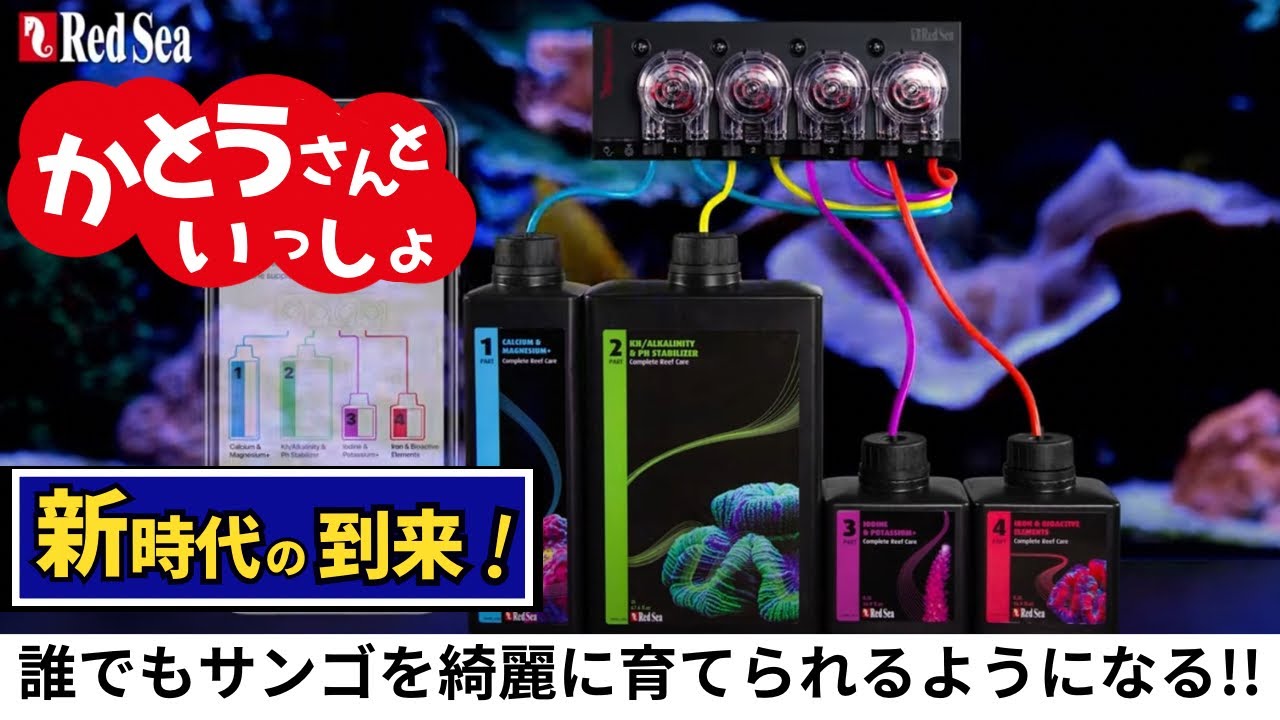 ４液構成のコンプリートリーフケアプログラムとリーフドーズ4（ドーシングポンプ）を使うと、誰でもプロと同じくサンゴを綺麗に自動で育てられるようになる‼︎サンゴ飼育の新時代の到来‼︎加藤さん完全解説