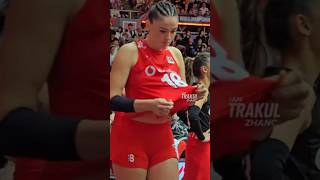 Turkish Volleyball Player Zehra Gunes Trying To Set Shirt